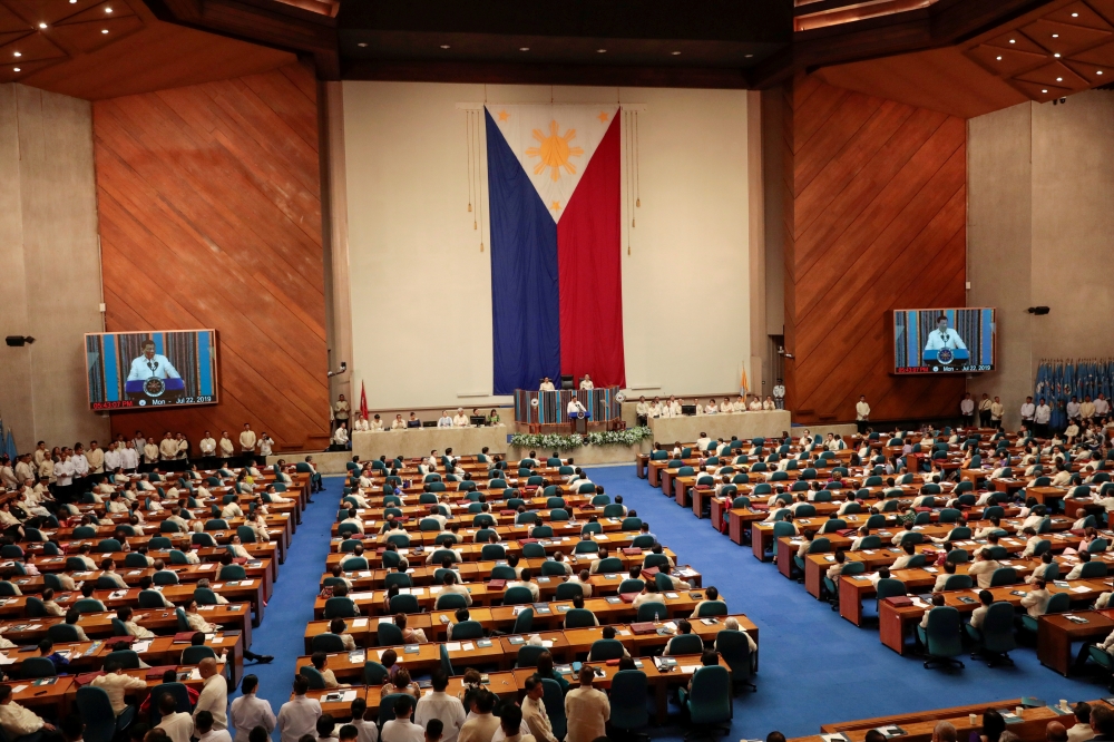 Philippine President Rodrigo Duterte delivers his fourth State of the Nation Address at the Philippine Congress in Quezon City, Metro Manila, Philippines July 22, 2019. REUTERS/Eloisa Lopez/File Photo