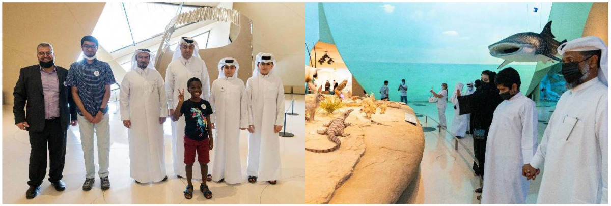 Members of Qatari Autism Society with other officials during a museum visit organised by TotalEnergies.