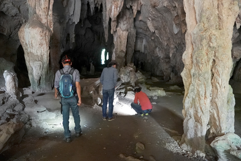 Archaeologists from Hasanuddin University, Griffith University and Cultural Heritage Preservation Center (BPCB) visit the Leang Panninge cave in the Mallawa district of Maros regency, South Sulawesi province, Indonesia, September 19, 2021. Reuters/Abd. Ra