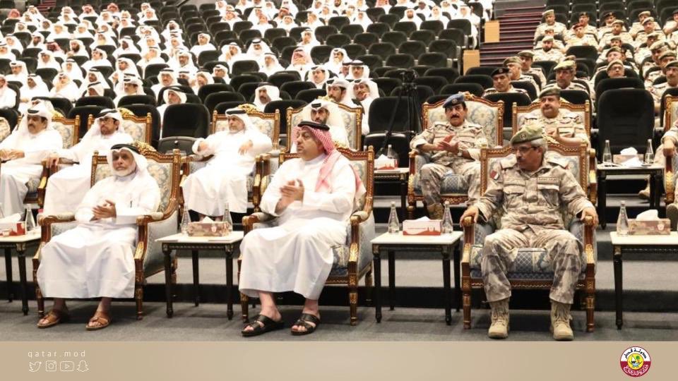 Deputy Prime Minister and Minister of State for Defence Affairs H E Dr. Khalid bin Mohamed Al Attiyah during the honouring ceremony at the National Service Academy yesterday.  