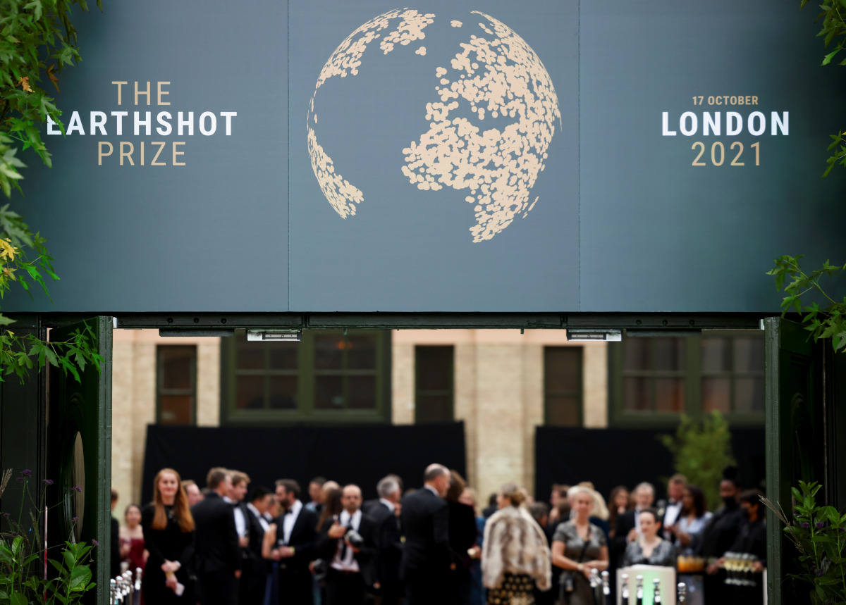 People arrive at the Earthshot awards ceremony in London, Britain October 17, 2021. REUTERS/Henry Nicholls
