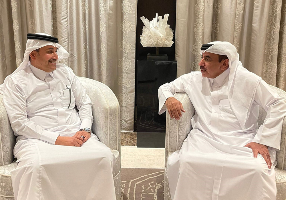 Minister of Transport H E Jassim Saif Ahmed Al Sulaiti meeting with Minister of Transport and Logistic Services of of Saudi Arabia H E Eng. Saleh bin Nasser Al Jasser in Cairo. 