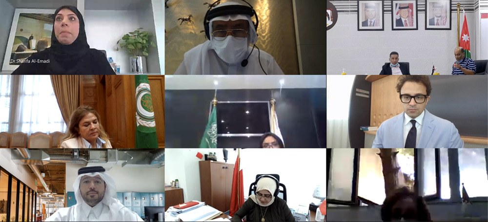 Participants during the 11th session of the Arab Family Committee, held via video conference. 
