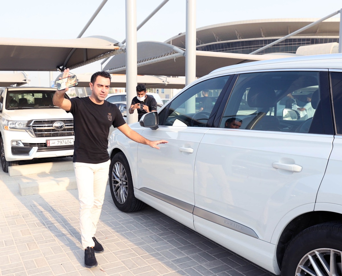 Xavi leaving the farewell function. Photo: Al Sadd / Twitter