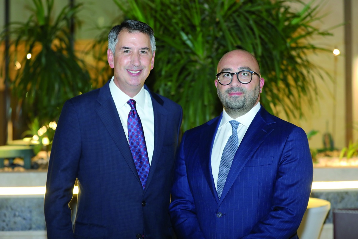 Philip T Inglima (left), Chair of Crowell & Moring and Charbel Maakaron, Managing Partner of Crowell & Moring’s Doha office, during a reception to mark the firm’s 10th anniversary in Doha, recently.  