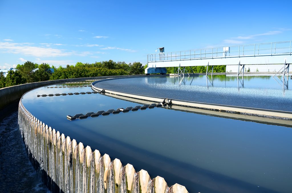 Modern urban wastewater treatment plant. 
