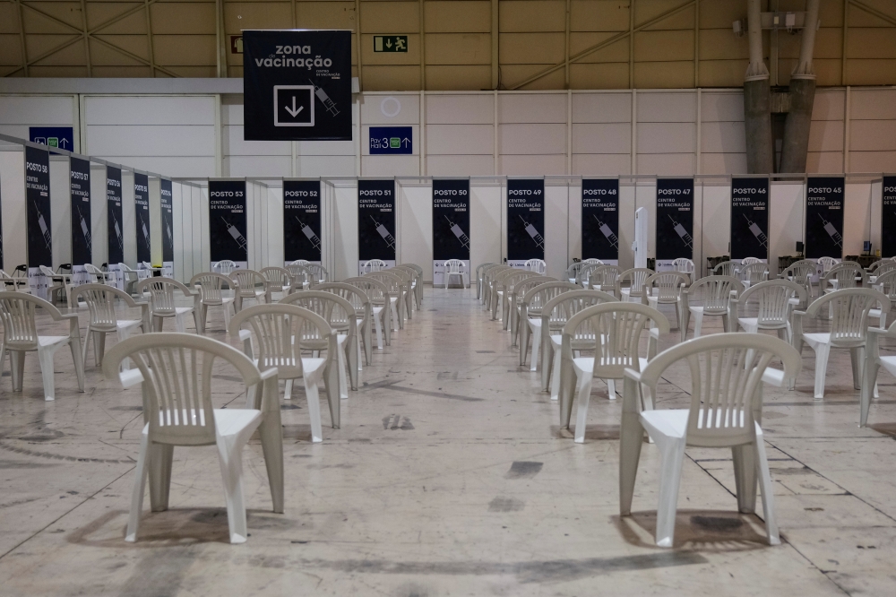 Preparations underway for the opening of the biggest coronavirus disease (COVID-19) vaccination center in Lisbon, Portugal, November 30, 2021. REUTERS/Pedro Nunes