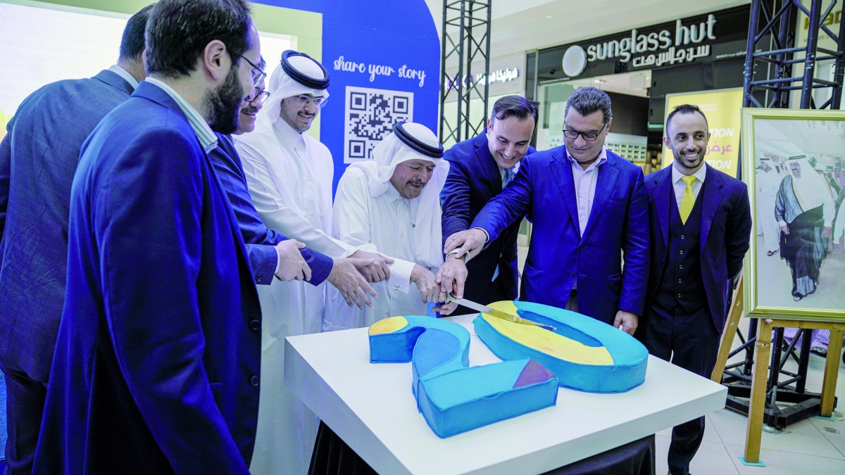 A cake-cutting ceremony was held to mark the 20th anniversary of City Center Doha led by Aamal Company Chairman, Sheikh Faisal bin Qassim Al Thani, Aamal Company CEO and Managing Director Sheikh Mohamed bin Faisal Al Thani, along with City Center Director Baris Sezen and Marketing Manager Iyad Emad Hudaib.
