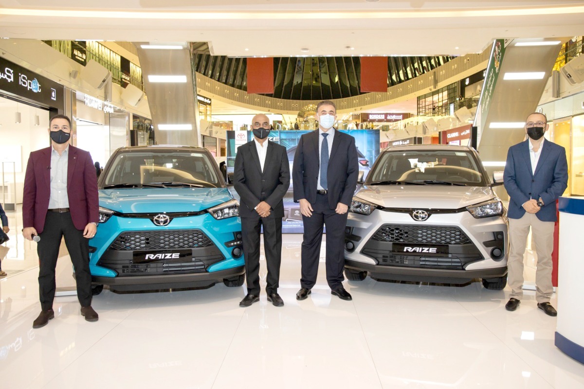 AAB officials with the all-new Toyota Raize during the launch ceremony at Doha Festival City, recently. 
