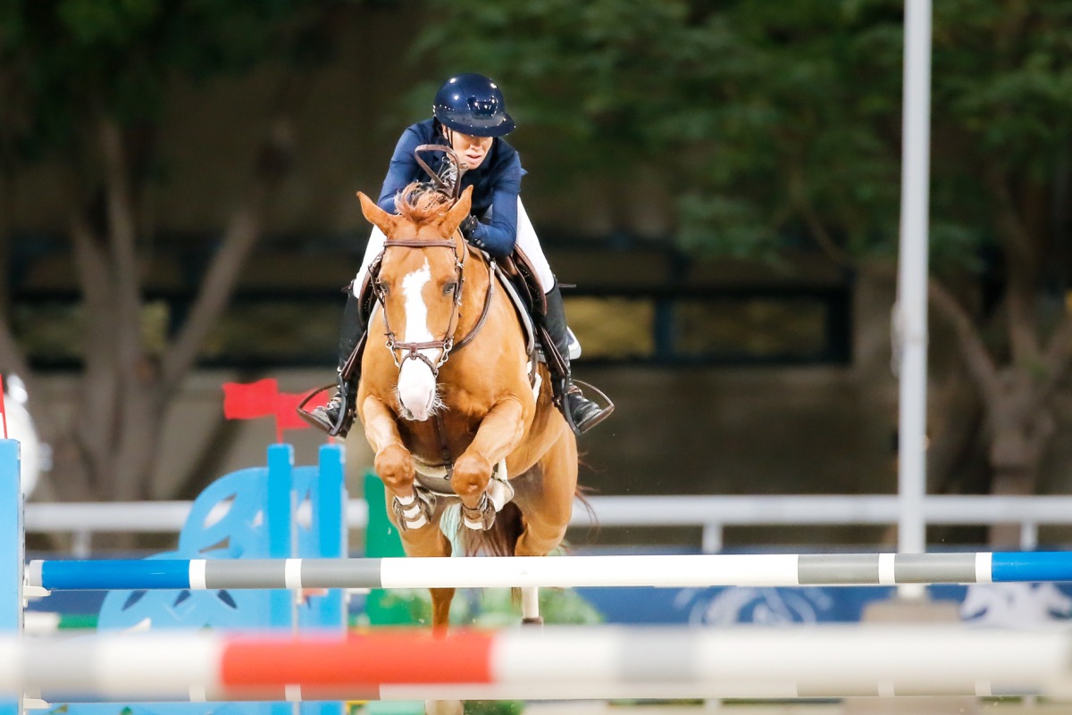 Cyrine Cherif astride Brennus Villelongue during yesterday's round.
