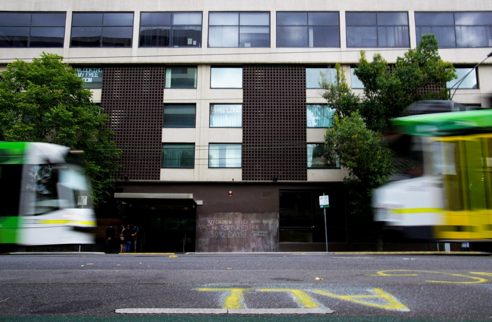 A general view of the Park Hotel, where Serbian tennis player Novak Djokovic is believed to be, in Melbourne, Australia, January 6, 2022. Reuters/Sandra Sanders