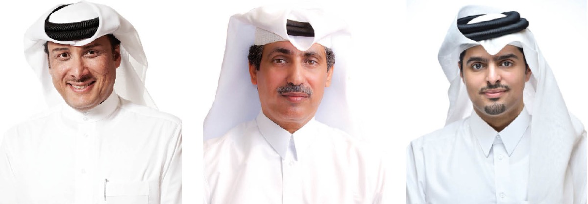 From left: Chairman of Vodafone Qatar Abdulla Nasser Al Misnad, Managing Director at Vodafone Qatar Rashid Fahad Al Naimi  and CEO of Vodafone Qatar Sheikh Hamad Abdulla Jassim Al Thani 