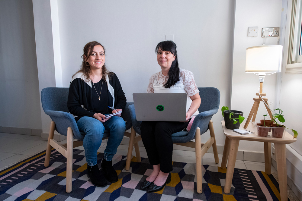 Isabelle St-Louis (right), Manager of Exhibitions and Lectures, and Sara Shaaban, Art Director at VCUarts Qatar, led the development of The Gallery’s website. 
