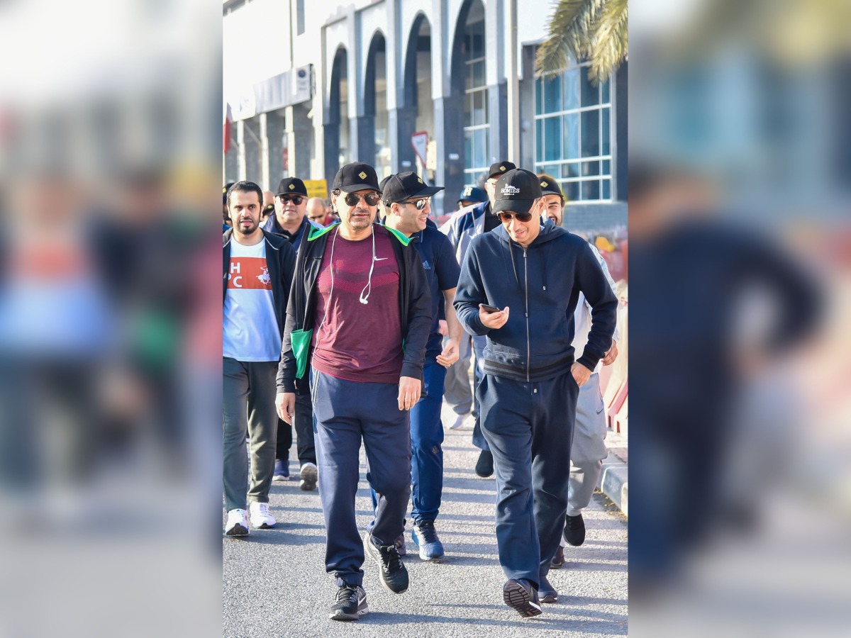 QIIB Chief Executive Officer, Dr Abdulbasit Ahmed Al Shaibei and other officials during sports activities held to celebrate National Sport Day