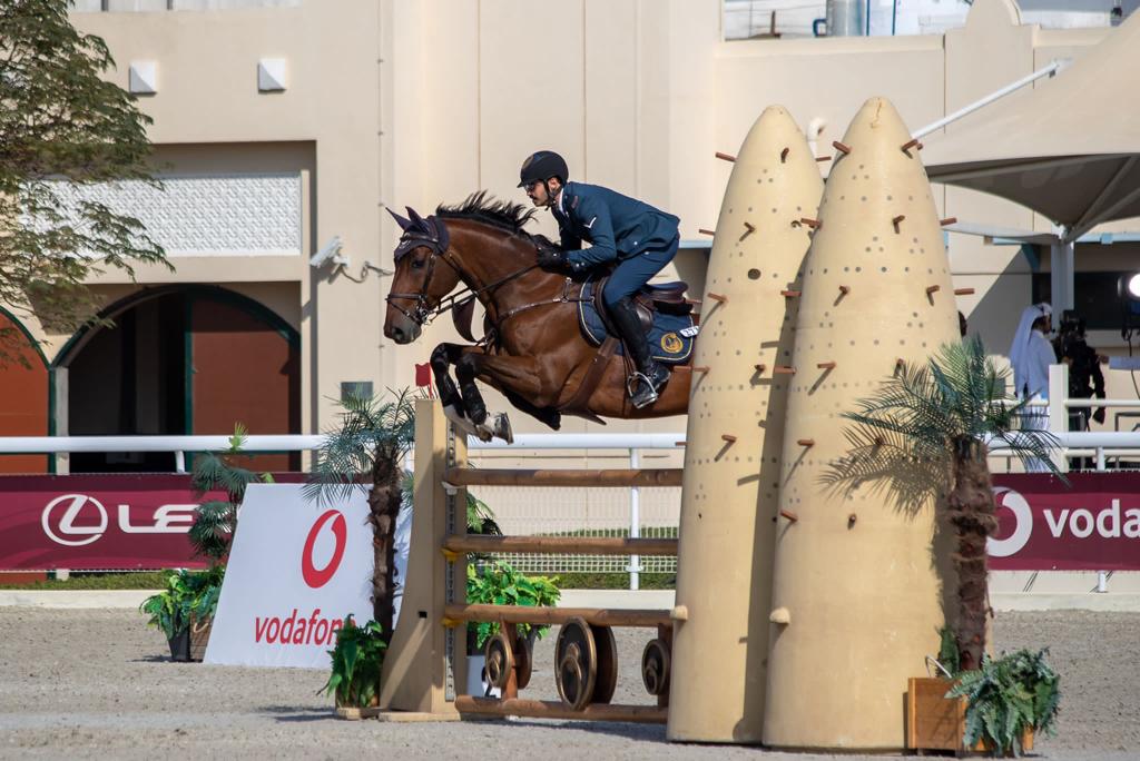 Hamad Nasser Al Qadi guides Andreas SPB Z over a fence.