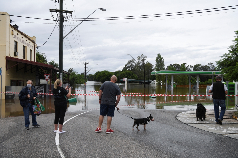 Floodwaters inundate Camden, South Western Sydney, Australia, March 8, 2022. AAP Image/Dean Lewins via REUTERS