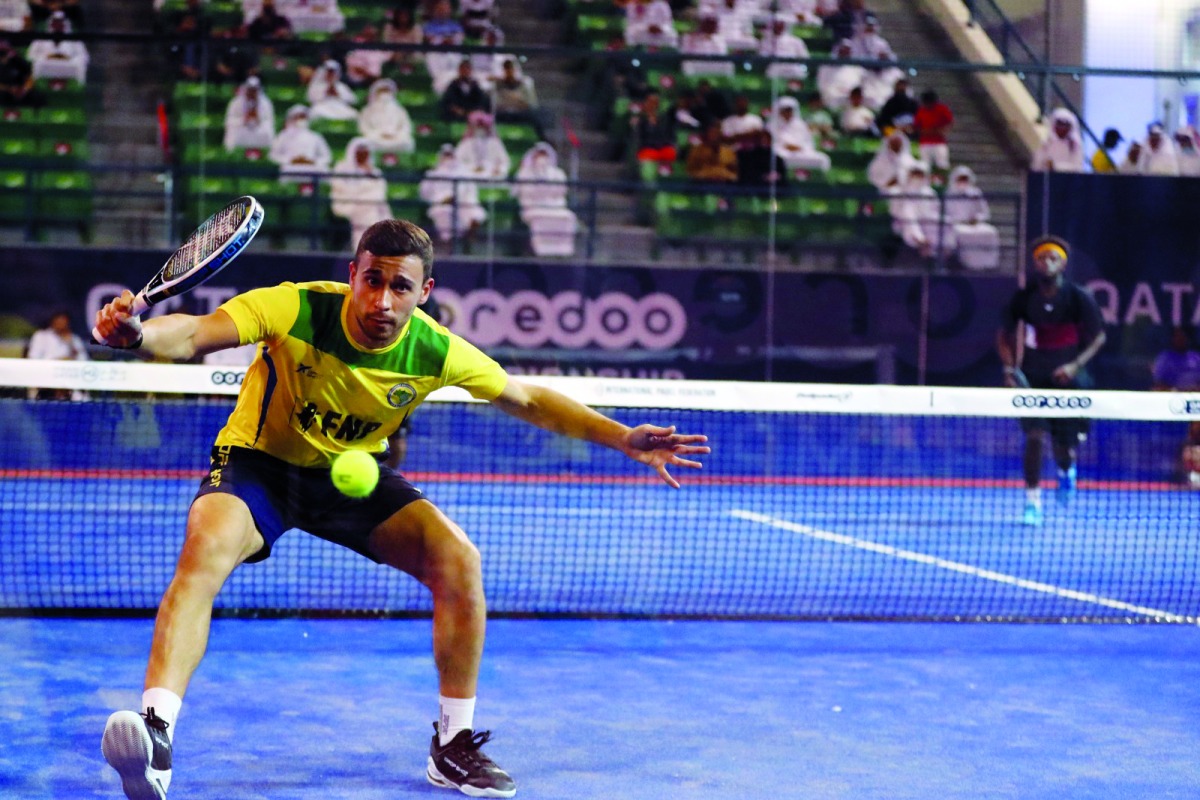 A Brazil player in action during the Ooredoo World Padel Championship in this November 17, 2021 file photo.