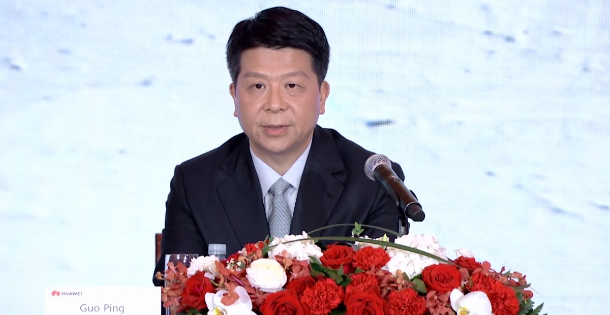 Guo Ping, Huawei’s Rotating Chairman at the Huawei Annual Report 2021 press conference