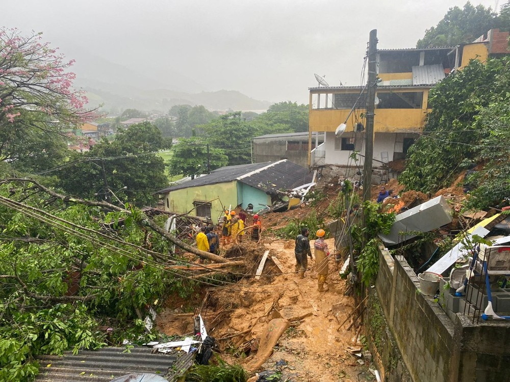 A view shows damage and mudslides caused by heavy rains, in Angra dos Reis, Brazil, April 2, 2022 in this still image obtained by Reuters. Must credit Prefeitura de Angra dos Reis/via REUTERS 