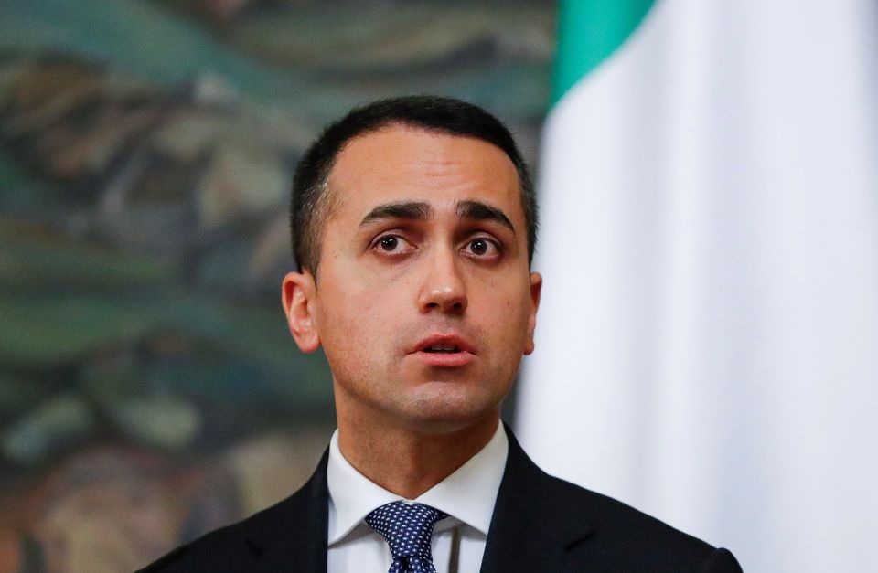 Italian Foreign Minister Luigi Di Maio speaks during a news conference following talks with his Russian counterpart Sergei Lavrov in Moscow, Russia February 17, 2022. REUTERS/Shamil Zhumatov/Pool