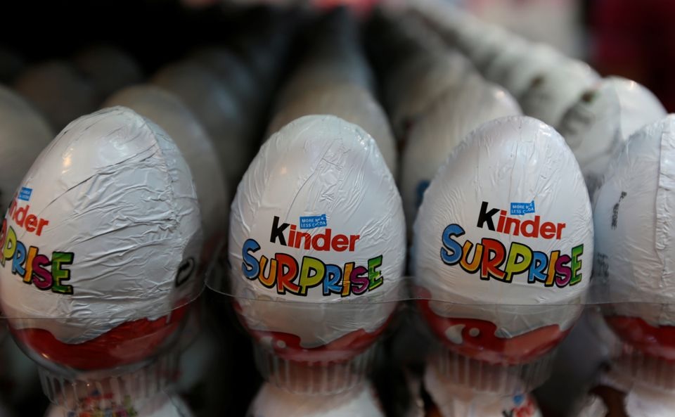 Kinder chocolate eggs are seen on display in a supermarket in Islamabad, Pakistan July 18, 2017. REUTERS/Caren Firouz/File Photo

