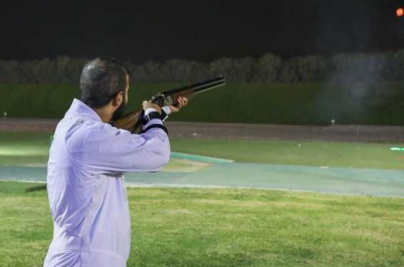 A shooter in action at the Nishan Vodafone Ramadan Tournament.  