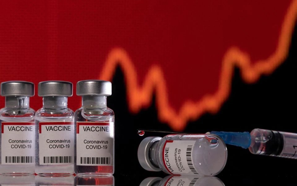 Vials labelled 