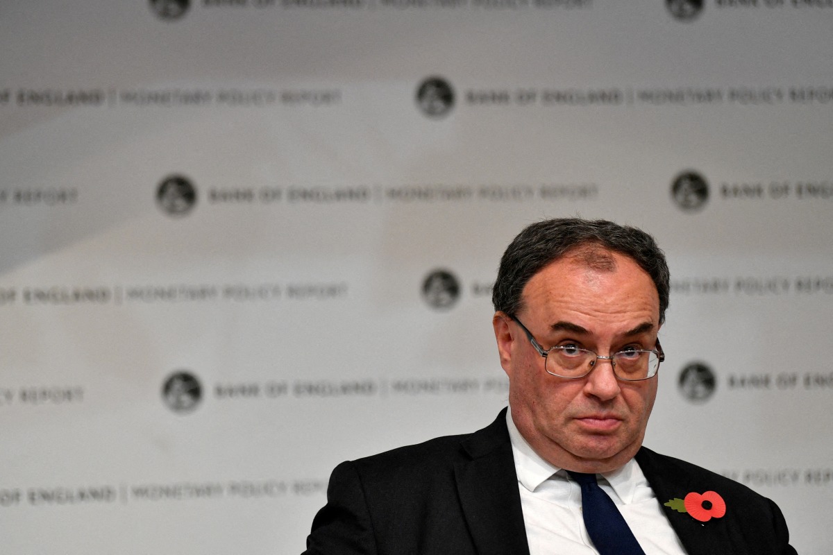 FILE PHOTO: Governor of the Bank of England Andrew Bailey attends the Monetary Policy Report Press Conference at The Bank of England, in London, Britain November 4, 2021. Justin Tallis/Pool via REUTERS/File Photo
