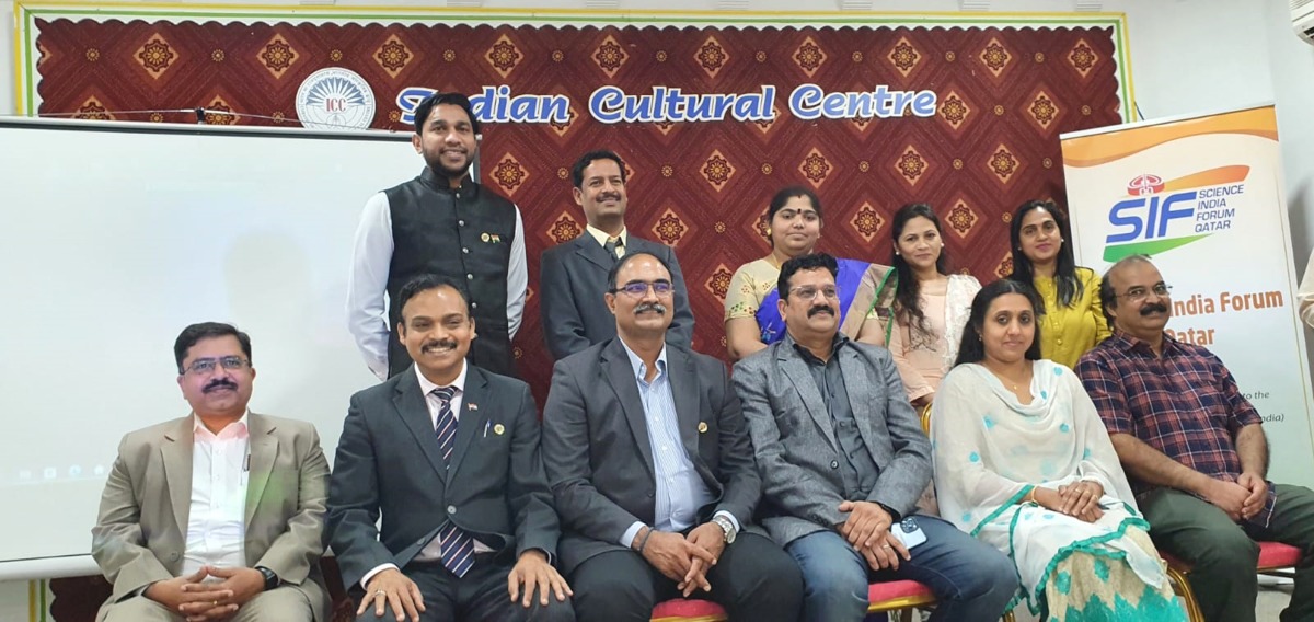 The new office-bearers of Science India Forum-Qatar.