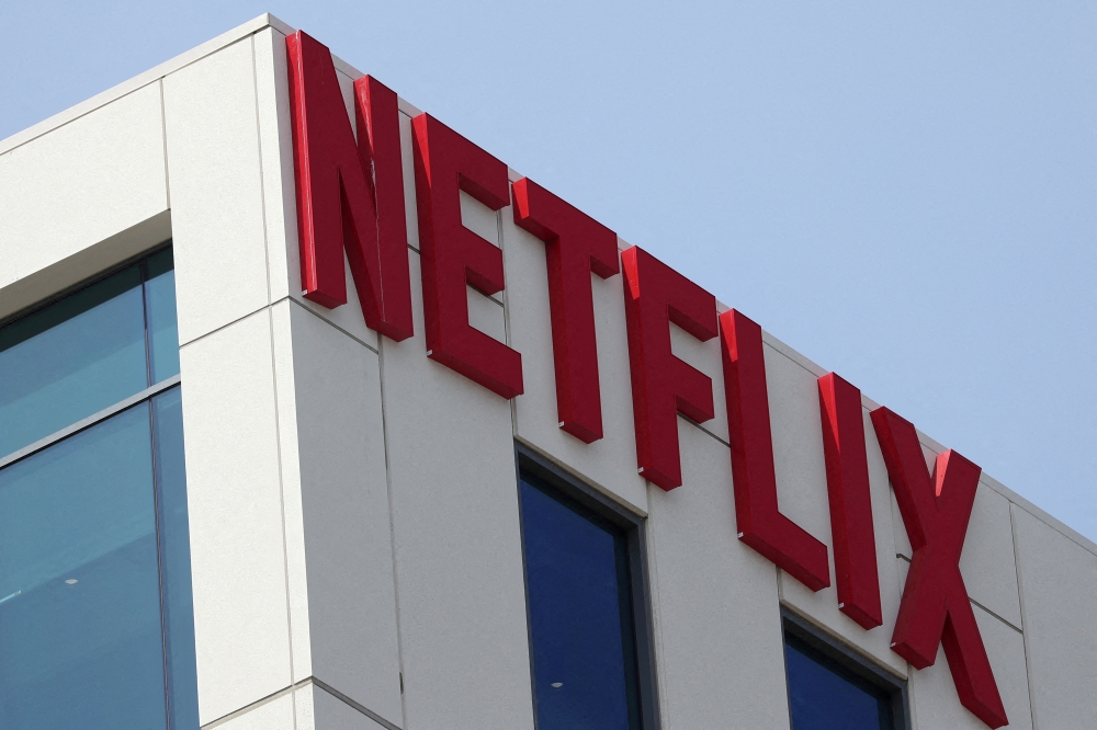 The Netflix logo is seen on their office in Hollywood, Los Angeles, California, U.S. July 16, 2018. REUTERS/Lucy Nicholson//File Photo/File Photo