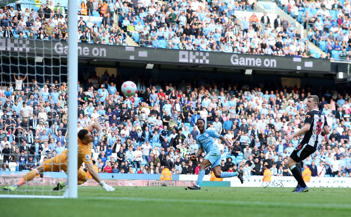 Manchester City's Raheem Sterling scores their fifth goal REUTERS/Phil Noble