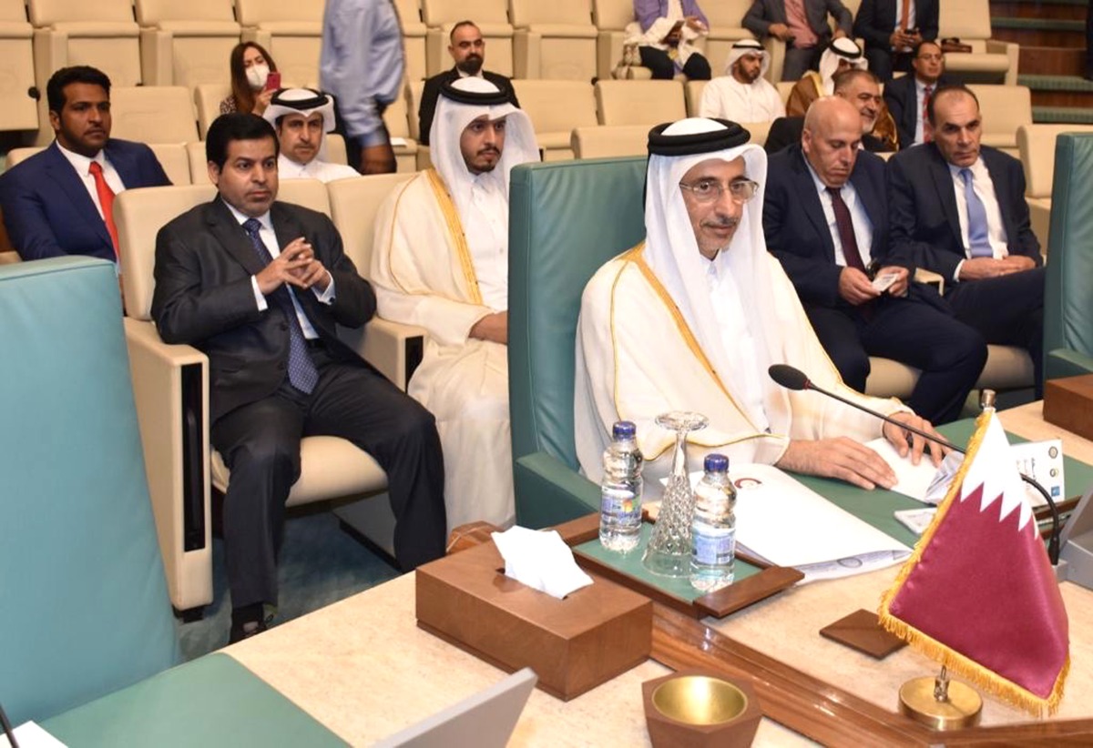 Minister of Sports and Youth H E Salah bin Ghanem Al Ali participating in the 45th session of the Council of Arab Youth and Sports Ministers, in Cairo, Egypt.
