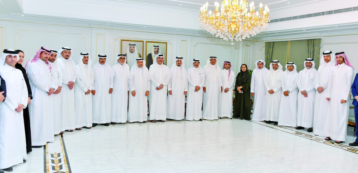 Officials and members of the Qatar Chamber’s Real Estate Committee and the National Real Estate Committee in the Federation of Saudi Chambers, during the meeting yesterday, at the QC headquarters in Doha.  