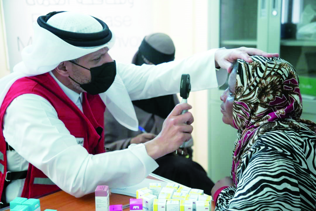 A patient receiving treatment under QRCS health project in Sudan.