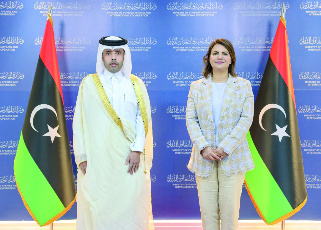 Libyan FM meets ambassador of Qatar