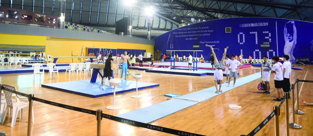 Gymnasts gear up for the 9th Asian Artistic Gymnastics Championships at Aspire Dome.