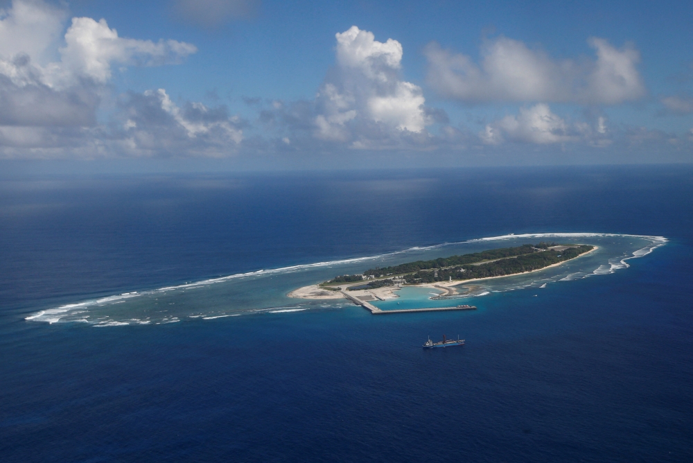 An aerial view shows of Itu Aba, which the Taiwanese call Taiping, in the South China Sea, November 29, 2016. Reuters/Fabian Hamacher/File Photo