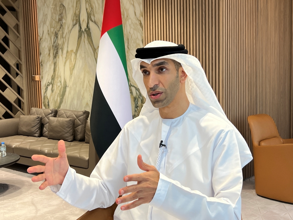 United Arab Emirates Minister of State for Foreign Trade Thani Al Zeyoudi during an interview with Reuters in Dubai, UAE, on June 30, 2022. (Reuters/Abdel Hadi Ramahi)