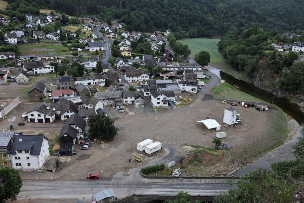 A general view shows the course of the Ahr river that flooded and devastated parts of the village of Schuld following heavy rainfalls on July 14, 2021, nearly one year later in Schuld, Germany, July 7, 2022. REUTERS/Wolfgang Rattay/File Photo