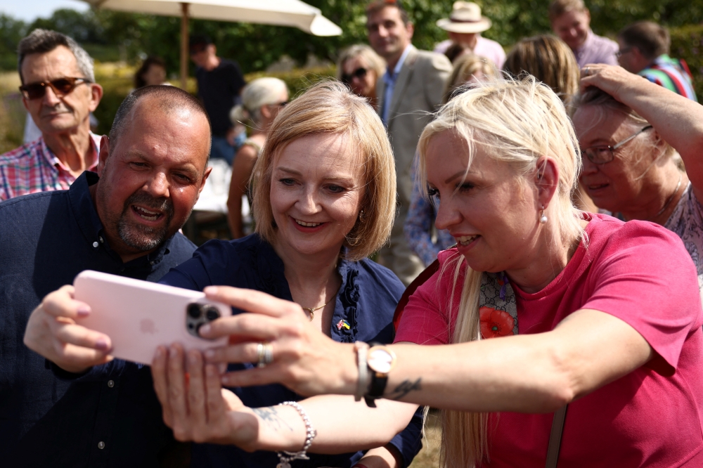 British Foreign Secretary and Conservative leadership candidate Liz Truss attends a Conservative Party leadership campaign event in Marden, Britain, July 23, 2022. REUTERS/Henry Nicholls