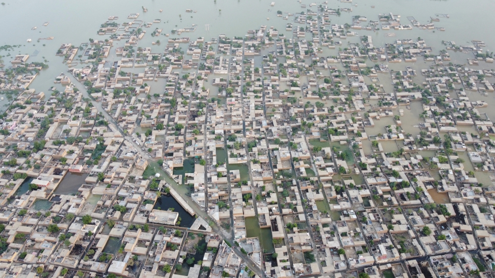 A general view of the submerged houses, following rains and floods during the monsoon season in Dera Allah Yar, District Jafferabad, Pakistan, September 1, 2022. (REUTERS)