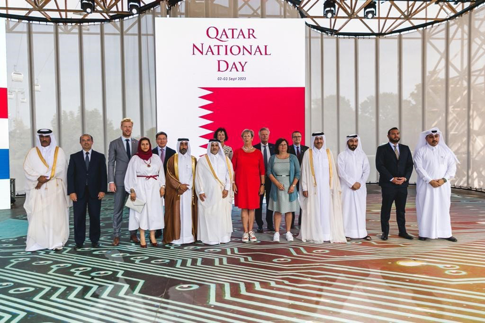 Minister of Municipality H E Dr. Abdullah bin Abdulaziz bin Turki Al Subaie with other officials during a visit to Floriade Expo 2022, in the Netherlands.