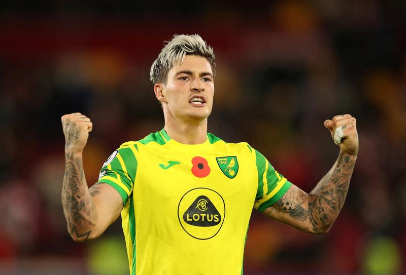 Norwich City's Mathias Normann celebrates after the EPL match against Brentford at the Community Stadium, London, on November 6, 2021.  REUTERS/Chris Radburn