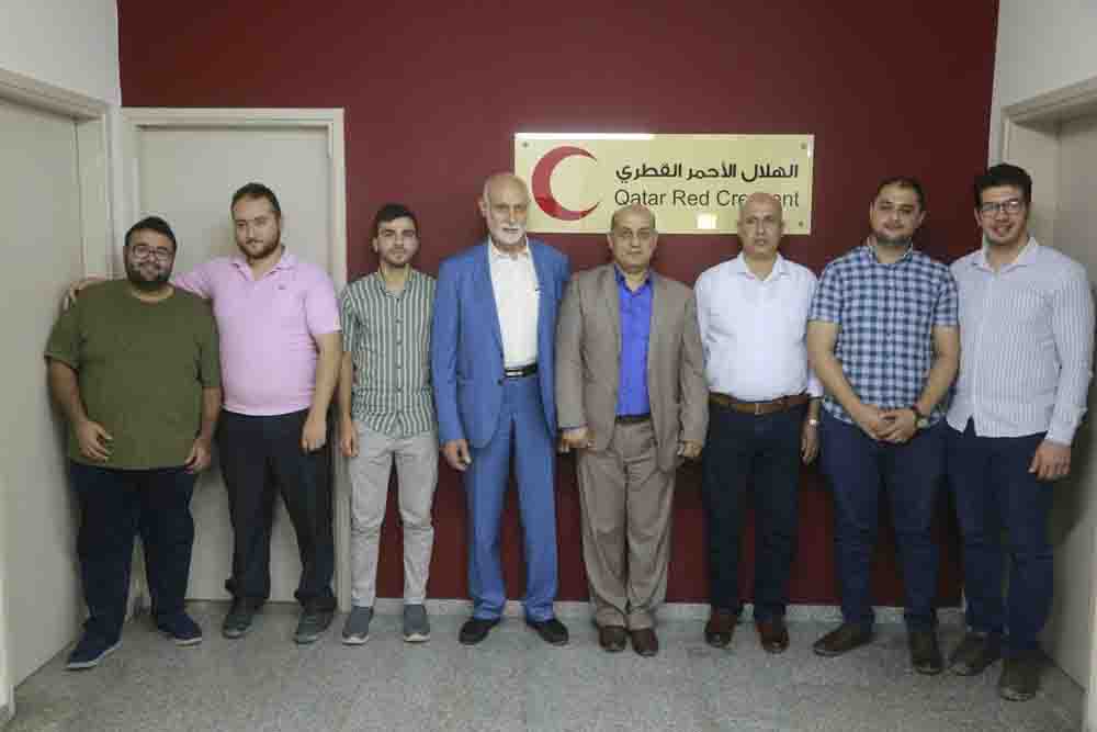 The new batch of Palestinian doctors who will travel to Qatar.