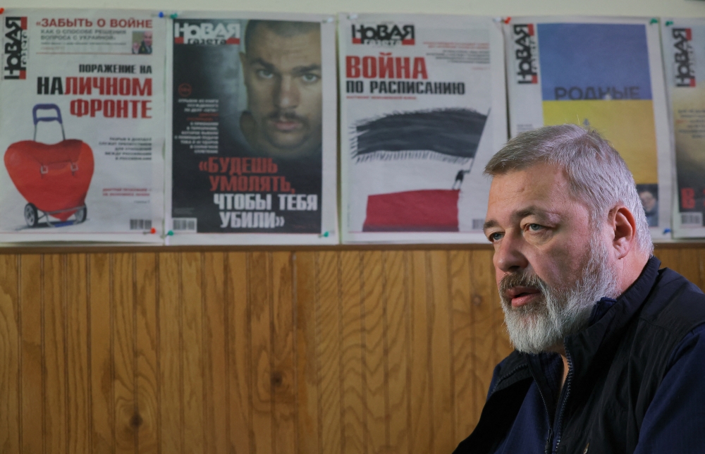 Dmitry Muratov, Nobel Peace Prize laureate and editor-in-chief of the investigative newspaper Novaya Gazeta, in Moscow, Russia, on September 22, 2022. (REUTERS/Evgenia Novozhenina)