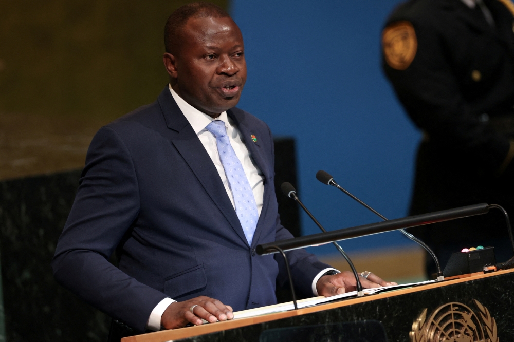 Burkina Faso's President Paul Henri Sandaogo Damiba attends the 77th United Nations General Assembly at UN headquarters in New York, US, on September 23, 2022. (REUTERS/Caitlin Ochs)