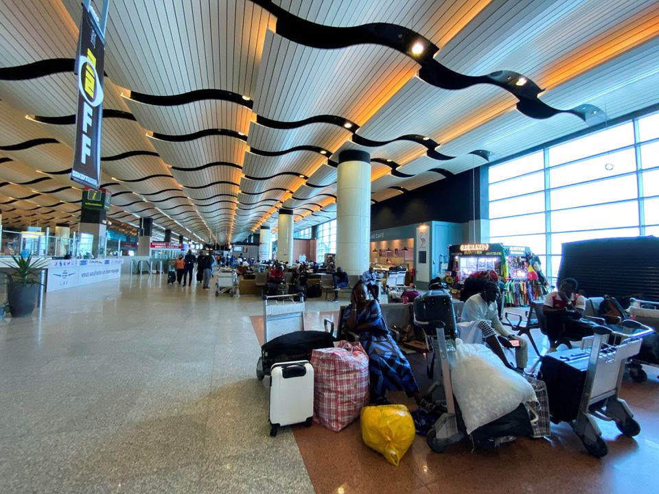 Passengers wait at the Blaise Diagne international airport in Dakar, Senegal, on September 24,2022. Reuters/Ngouda Dione