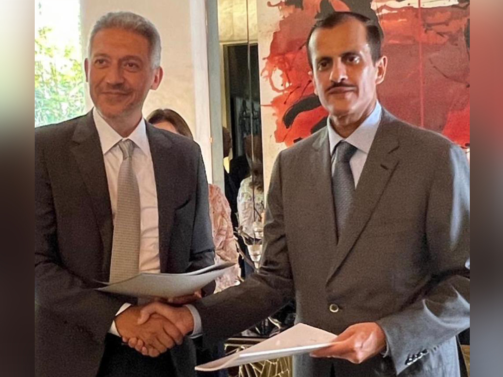 HE Sheikh Dr. Khalid bin Thani bin Abdullah al-Thani and Mr. Mohamed Hassan Bensaleh