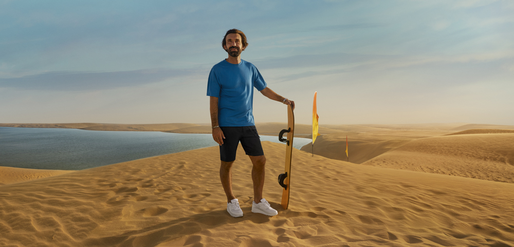 Andrea Pirlo exploring Qatar’s sand dunes.