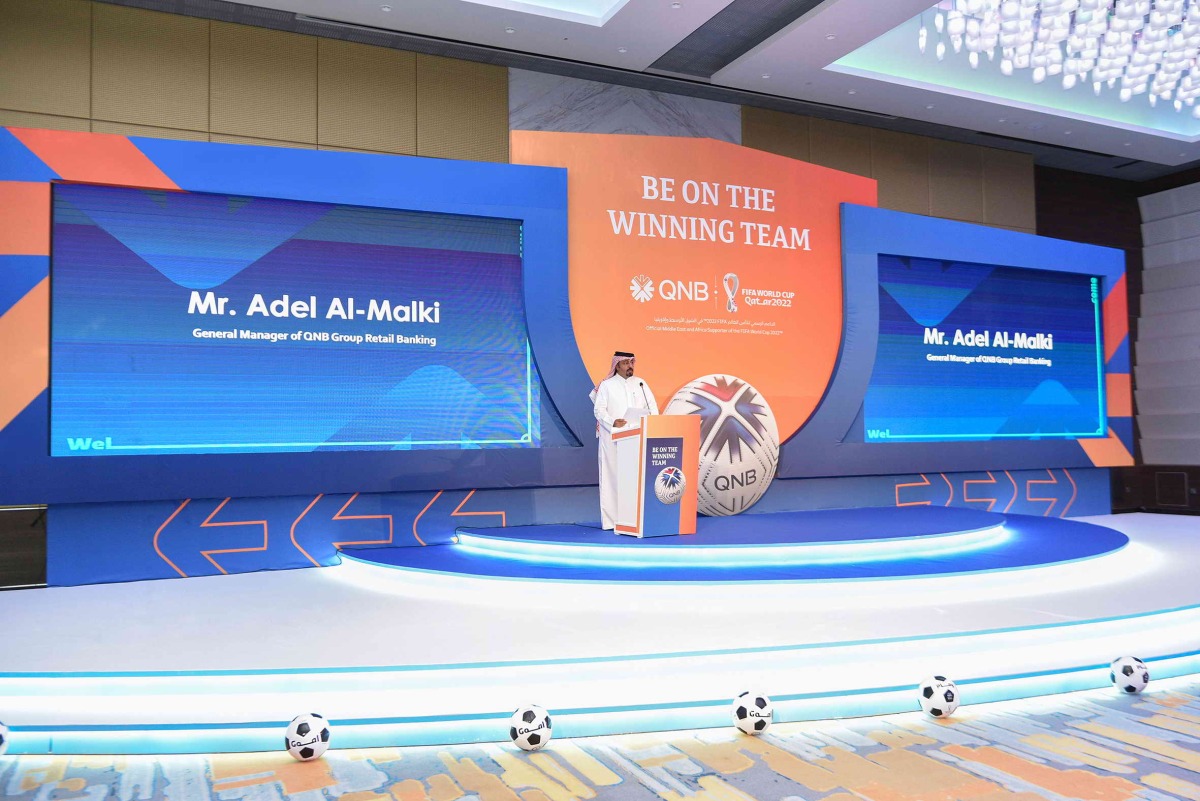 QNB Group General Manager Retail, Adel Ali Al-Malki, addressing 'Be on the winning team event'.